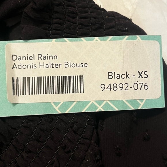 Daniel Rainn Adonis Halter Blouse Black Polka Dot Ruffle Collar Sz XS Women - Picture 6 of 8